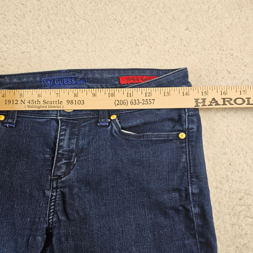 Guess 1981 Starlet Super Skinny Jeans Indigo Blue Dark Wash Womens Size 29 - Picture 5 of 12
